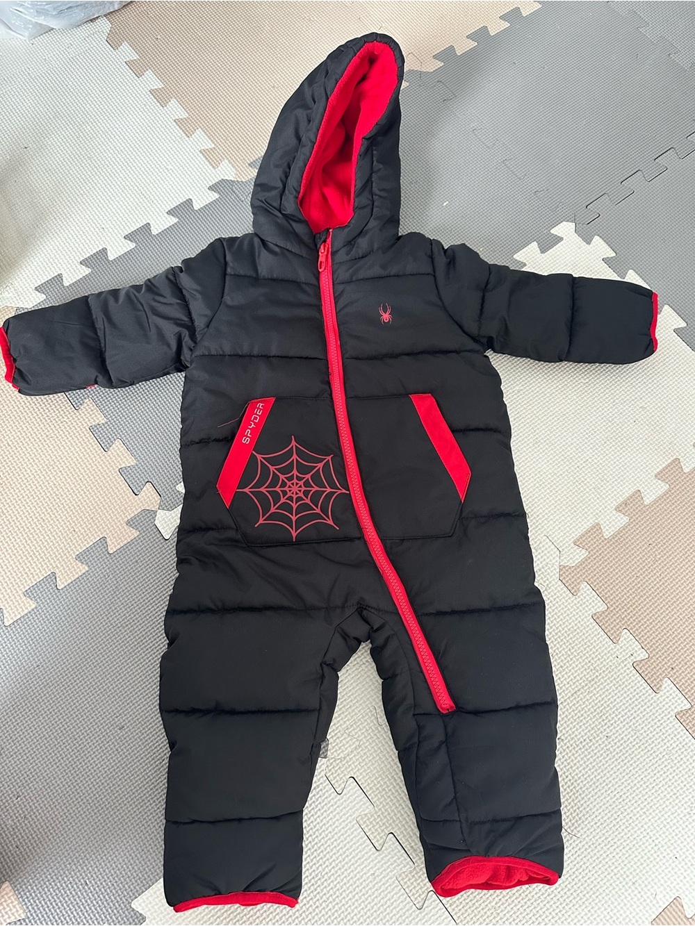 Spyder Toddler Snowsuit in Black with Red Accents
